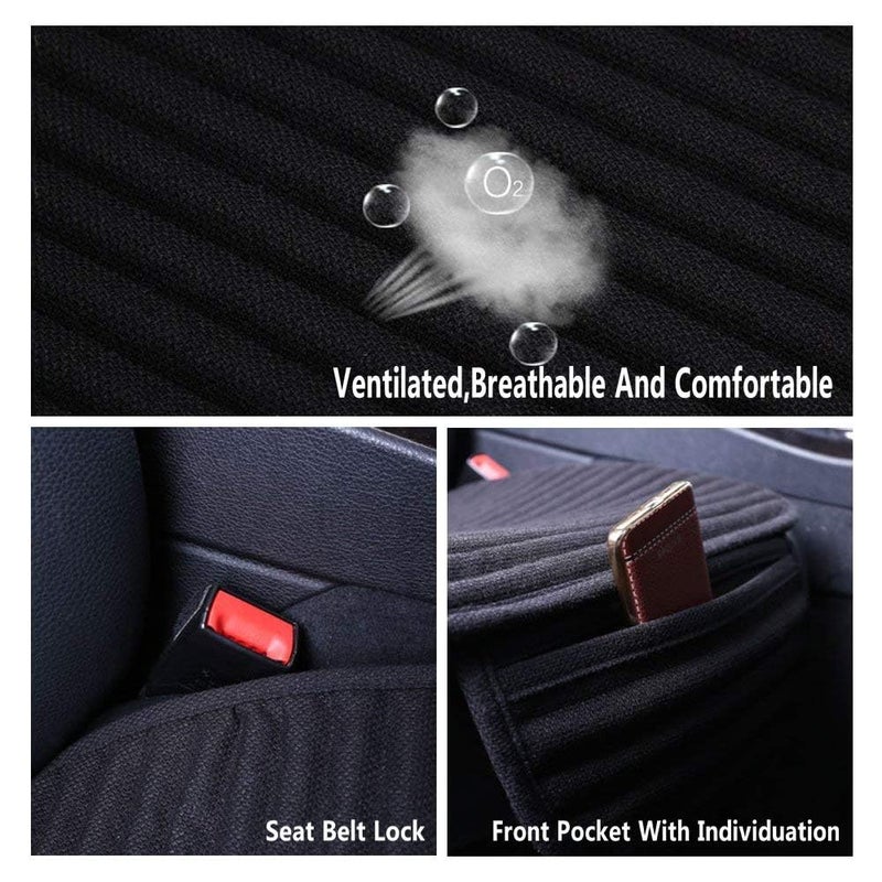 Suninbox Gray Car Seat Covers,2 Pack Buckwheat Hulls Bottom Seat Covers for Cars,Universal Car Seat Cushion(2PC Gray Front Seat) - Image 4